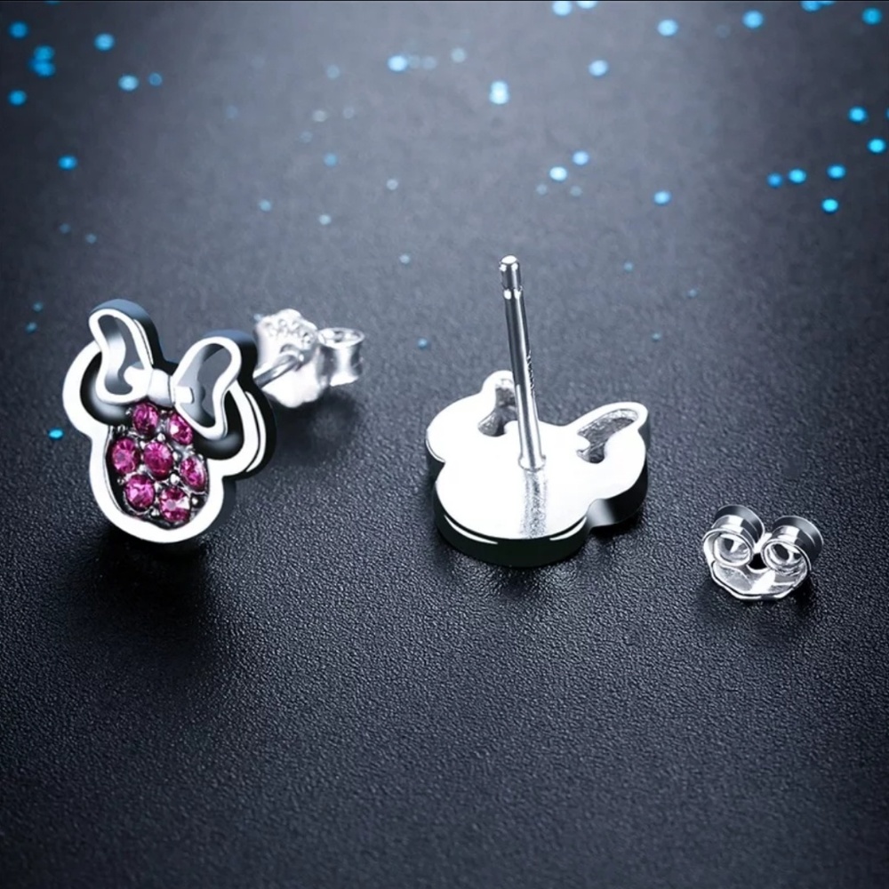 💖💗HP💗💖 925 Sterling Silver Mini Mouse Earrings - Picture 2 of 5